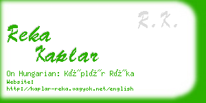 reka kaplar business card